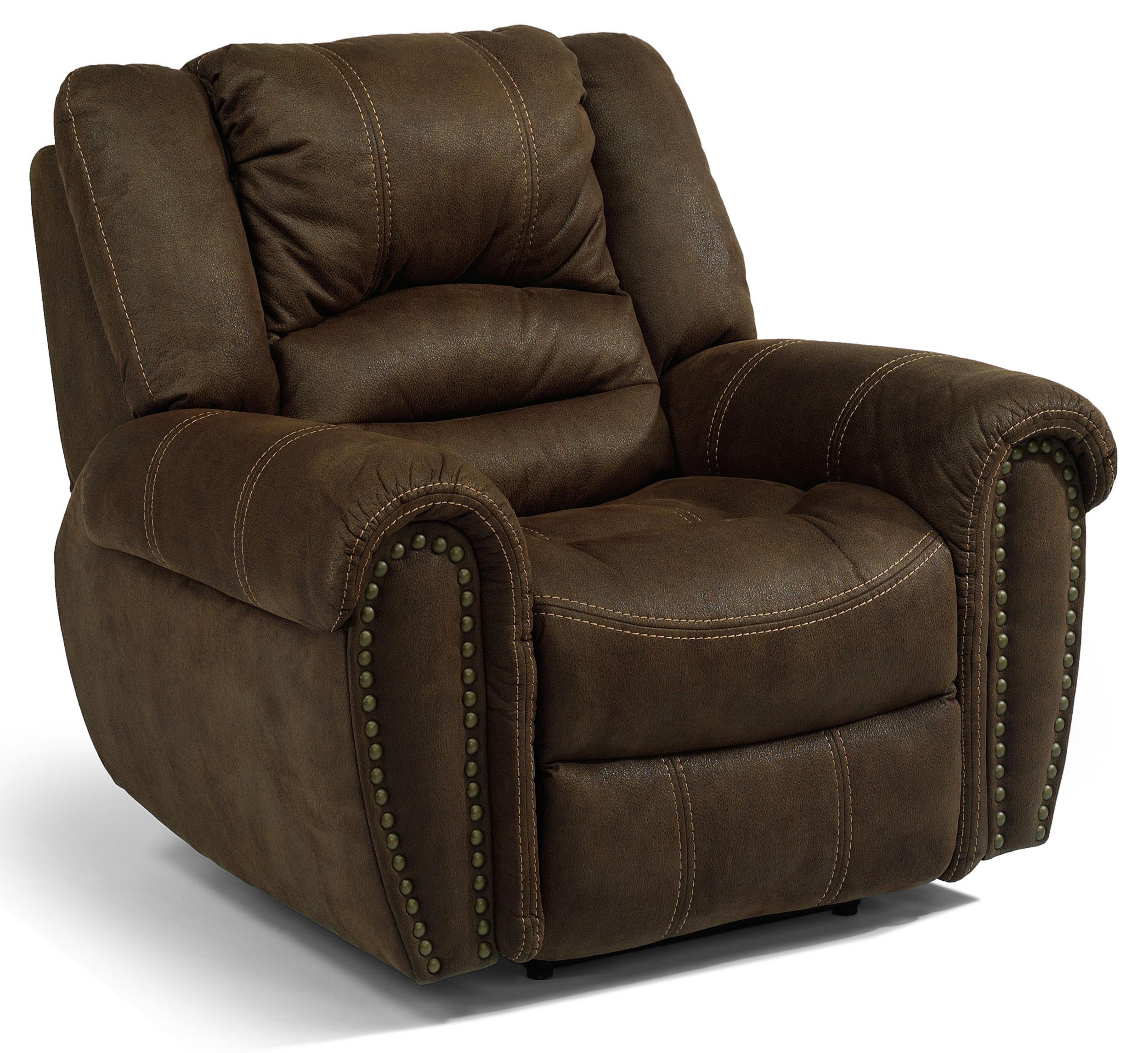Flexsteel Latitudes New Town Glider Recliner Chair with Nailhead Trim